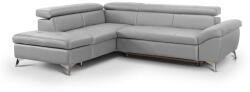 Cotta Bőrkárpitos, balos, L-alakú SALERNO II sarokkanapé, szürke C096667 PEARCY II OTM/BK KLEIN-2F (CT0073)