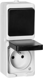 ORNO Aljzat kapcsolóval AQUATIC MINI IP54 fehér/fekete (OR-OE-7307/WB)
