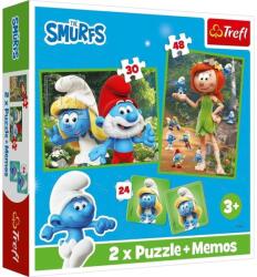 Trefl 93656 - Hupikék törpikék - 2 az 1-ben puzzle és memóriajáték (93656)