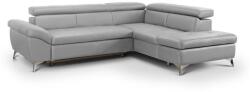 Cotta Bőrkárpitos, jobbos, L-alakú SALERNO II sarokkanapé, szürke C096666 PEARCY II 2F-OTM/BK KLEIN (CT0072)
