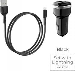BOROFONE - autós töltő 2x USB Lightning kábel (BFO-BZ13-L-B) (BFO-BZ13-L-B)