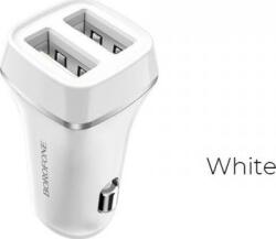BOROFONE - autós töltő 2x USB, fehér (BFO-BZ2-W) (BFO-BZ2-W)