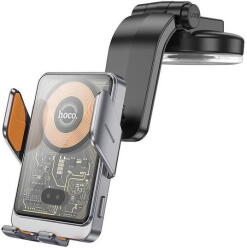 hoco. HOCHW8 Hoco HW8 univerzális műszerfalra/szélvédőre helyezhető autós telefontartó és töltő, 15W, átlátszó fekete (HOCHW8)