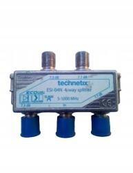 Technetix elosztó 4 kimenet 7, 3/7, 7 dB Splitter 5-1000MHZ Blue ESI-04N (esi-04n)