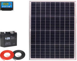 AKKUELEM szerviz AKKUELEM MINI Napelem csomag | 10A PWM | 50W Solar | 18Ah UPSPower akku (NAPCSOM50W)
