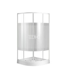 Sanotechnik Íves sarokkabin 2 csíkos tolóajtóval, fehér, 90 cm (TW90S)