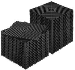 VEVOR Vízelvezető padlólap 40 db fekete garázspadló 31x31 cm moduláris, PP padlóburkolat összepattintható kivitel