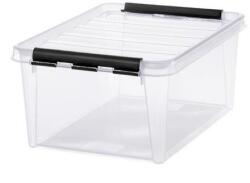 Smartstore Műanyag tárolódoboz, 14 liter, fekete fogantyúkkal, SMARTSTORE Classic 15, átlátszó - officeland
