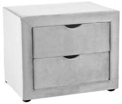 SIGNAL MEBLE ET-002 Velvet Bársony Éjjeliszekrény Világosszürke Kétfiókos (SIG-ET002VJSZ)