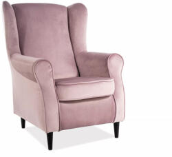 SIGNAL MEBLE Baron Velvet Füles Fotel Bársony Antik Rózsaszín (SIG-BARONV52)