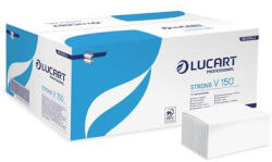 LUCART Kéztörlő, V/Z hajtogatott, 2 rétegű, 150 lap, LUCART, "Strong", hófehér (UBC09) - fapadospatron