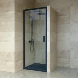 Welland SS-80 zuhanyajtó - 80 cm - fekete profil