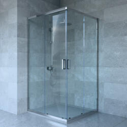 Welland SQ-100100 zuhanykabin elhúzható ajtóval - 100 x 100 cm - króm profil