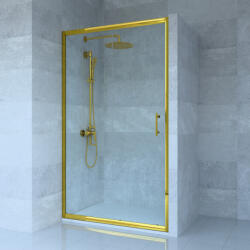 Welland SD-110 elhúzható zuhanyajtó - 110 cm - arany profil