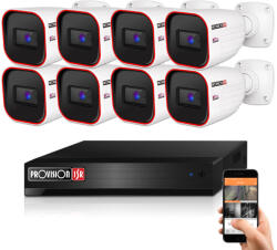 Provision-ISR 8 biztonsági kamerás IP kamera rendszer 2MP