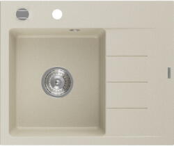 Mexen Ben, 1 kamrás gránit mosogató 600x500x190 mm, bal + króm szifon, bézs, 6522605000-69 (6522605000-69)