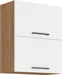 TEMPO KONDELA Felső szekrény, lancelot tölgy / fehér extra magas fényű HG, VEGA 60 GU-72 2F - kondela