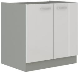 TEMPO KONDELA Alsó mosogatószekrény, fehér magasfényű, PRADO 80 ZL 2F BB