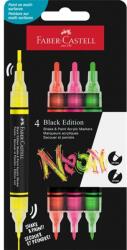 Faber-Castell Black Edition Shake&Paint Neon 4 db kétvégű akrilfilctoll készlet (FC285505) - tintasziget