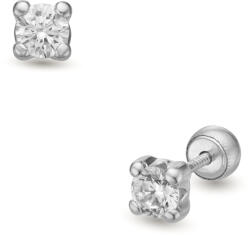 Lisa csillogás fehér arany fülbevaló gömb zárral - JTAG-5068-18 (JTAG-5068-18)