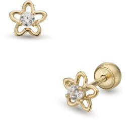Lisa tündöklő virág sárga arany fülbevaló gömb zárral - JTAG-4205-18 (JTAG-4205-18)
