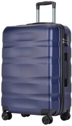 BONTOUR wave közepes duplakerekes gurulós bőrönd, kék, m méretű (120542-Blue)