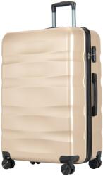 BONTOUR wave nagy duplakerekes gurulós bőrönd számzárral, pezsgő, l méretű (120543-Champagne)