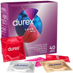 Durex Love Mix - óvszer csomag (40db) (04145220000) - padlizsan