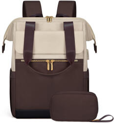 Dollcini Női Laptop Hátizsák - Vízálló Utazóhátizsák, USB Porttal, 2 Részes - kávé (546362)