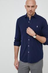 Ralph Lauren pamut ing férfi, galléros, sötétkék, regular - sötétkék L