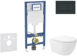 Geberit Duofix - Előfali szerelő készlet, Oudee Vortex WC és softclose ülőke, Sigma30 vezérlőgomb, fényes fekete/matt fekete SANI11CA5147B (SANI11CA5147B)