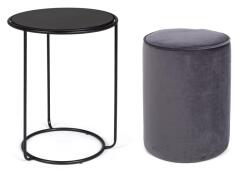 Bizzotto ANNIKA sötétszürke 2 részes dohányzóasztal és puff