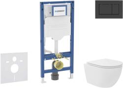 Geberit Duofix - Előfali szerelő készlet, Oudee Vortex kompakt WC és softclose ülőke, Sigma20 vezérlőgomb, matt fekete/fekete SANI11CA5138B (SANI11CA5138B)