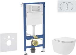 Geberit Duofix - Előfali szerelő készlet, kompakt WC Oudee Vortex és softclose ülőke, Delta01 vezérlőgomb, alpesi fehér SANI11CA3168B (SANI11CA3168B)