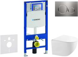 Geberit Duofix - Előfali szerelő készlet, Gaia kompakt WC és softclose ülőke, Sigma20 vezérlőgomb, acél SANI11CA6104 (SANI11CA6104)