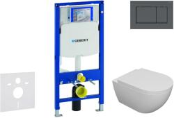 Geberit Duofix - Készlet falra szerelhető, Oudee WC és softclose ülőkével, Sigma20 gomb, matt fekete/fekete színben SANI11CA5100 (SANI11CA5100)