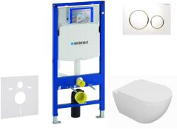 Geberit Duofix - Előfali szerelő készlet, Oudee WC és softclose ülőke, Sigma20 vezérlőgomb, fehér/aranyozott SANI11CA3125 (SANI11CA3125)