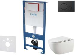 kielle Genesis - Falsík alatti szerelőkészlet, Gaia WC és softclose ülőkével, Gemini IV, vezérlőgombokkal, matt/fekete 30505SS51 (30505SS51)