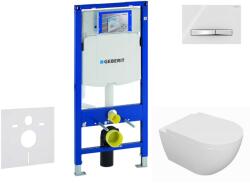 Geberit Duofix - Előfali szerelő készlet, Oudee WC és softclose ülőke, Sigma50 vezélőgomb, króm/alpesi fehér SANI11CA3126 (SANI11CA3126)