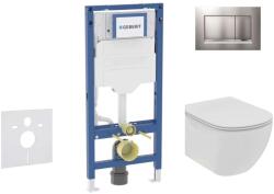 Geberit Duofix - Előfali szerelő készlet, Tesi WC és softclose ülőke, Sigma30 vezérlőgomb, matt króm/króm SANI11CD2114 (SANI11CD2114)