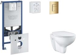 GROHE Rapid SLX - Készlet fali beépítéshez, WC, SoftClose ülőkével és Skate Cosmopolitan gombbal, csiszolt Cool Sunrise SANI11BB4102 (SANI11BB4102)