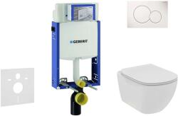 Geberit Kombifix - Falra szerelhető szett, WC és ülőke Ideal Standard Tesi, gombok Sigma01, Rimless, SoftClose, alpesi fehér, falra szerelhető. 110.302. 00.5 NE1 (110.302.00.5 NE1)