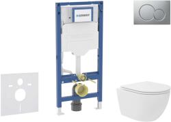 Geberit Duofix - Előfali szerelő készlet, kompakt WC Oudee Vortex és softclose ülőke, Sigma01 vezérlőgomb, lakkozott matt króm SANI11CA1143B (SANI11CA1143B)
