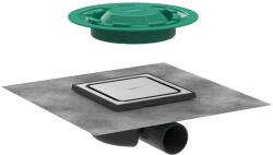 Hansgrohe RainDrain Spot - Padlóbeömlő ráccsal 150x150 mm, csiszolt rozsdamentes acélból 56055800 (56055800)