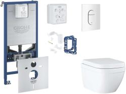 GROHE Rapid SLX - Készlet fali beépítéshez, WC, SoftClose ülőke, Arena Cosmopolitan gombok és bedobható tabletta készlet, Triple Vortex, alpesi fehér SANI11BB3137 (SANI11BB3137)