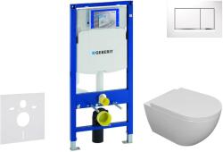 Geberit Duofix - Készlet fali beépítéshez, Oudee WC és softclose ülés, Sigma30 gomb, fehér/króm SANI11CA3101 (SANI11CA3101)