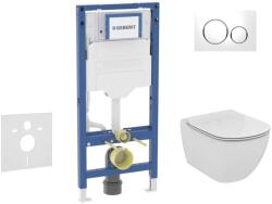 Geberit Duofix - Előfali szerelőkészlet, Tesi WC és softclose ülőke, Sigma20 vezérlőgomb, fehér/fényes króm SANI11CD3135 (SANI11CD3135)