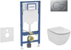 Geberit Duofix - Előfali szerelő készlet, Tesi WC és ülőke, Sigma01 vezérlőgomb, matt króm SANI11CD2118 (SANI11CD2118)
