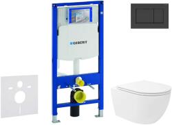 Geberit Duofix - Előfali szerelő készlet, Oudee Vortex WC és softclose ülőke, Sigma20 vezérlőgomb, matt fekete/fekete SANI11CA5150 (SANI11CA5150)