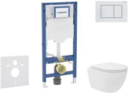 Geberit Duofix - Előfali szerelő készlet, kompakt WC Oudee Vortex és softclose ülőke, Sigma30 vezérlőgomb, fehér/matt fehér SANI11CA3167B (SANI11CA3167B)